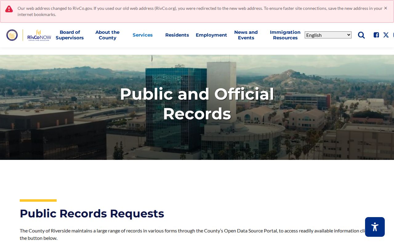 Riverside County public and official records hub for Hemet record research