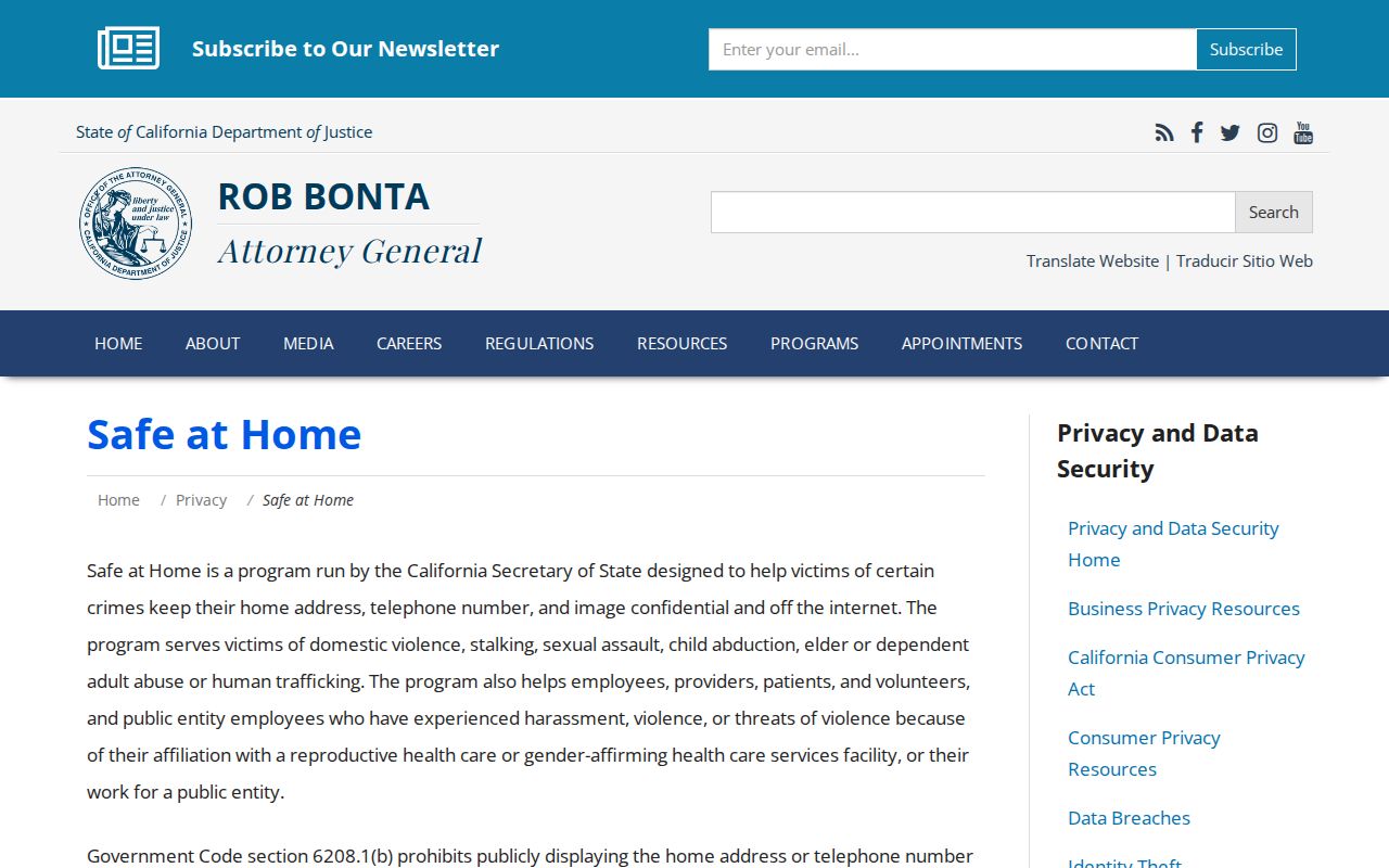 California Safe at Home guidance relevant to a Hemet neighbors search