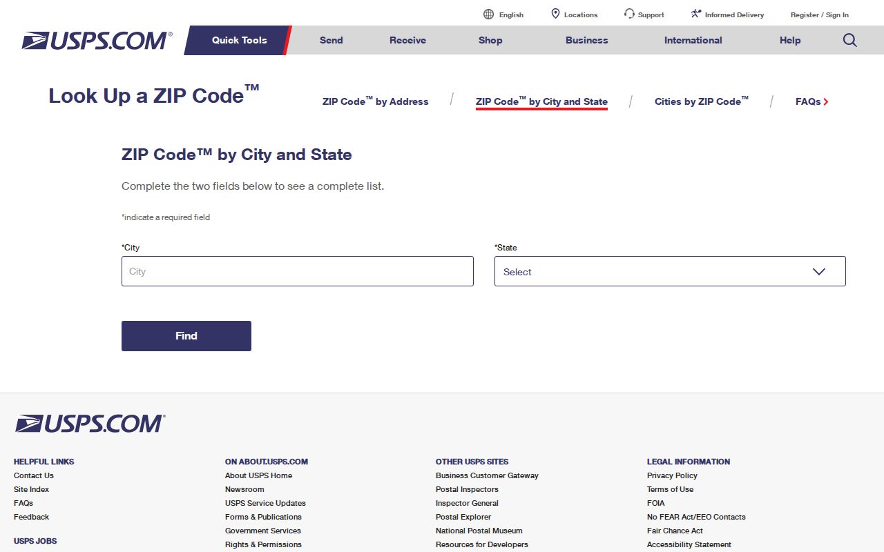 USPS city and state lookup for Hemet postal routing