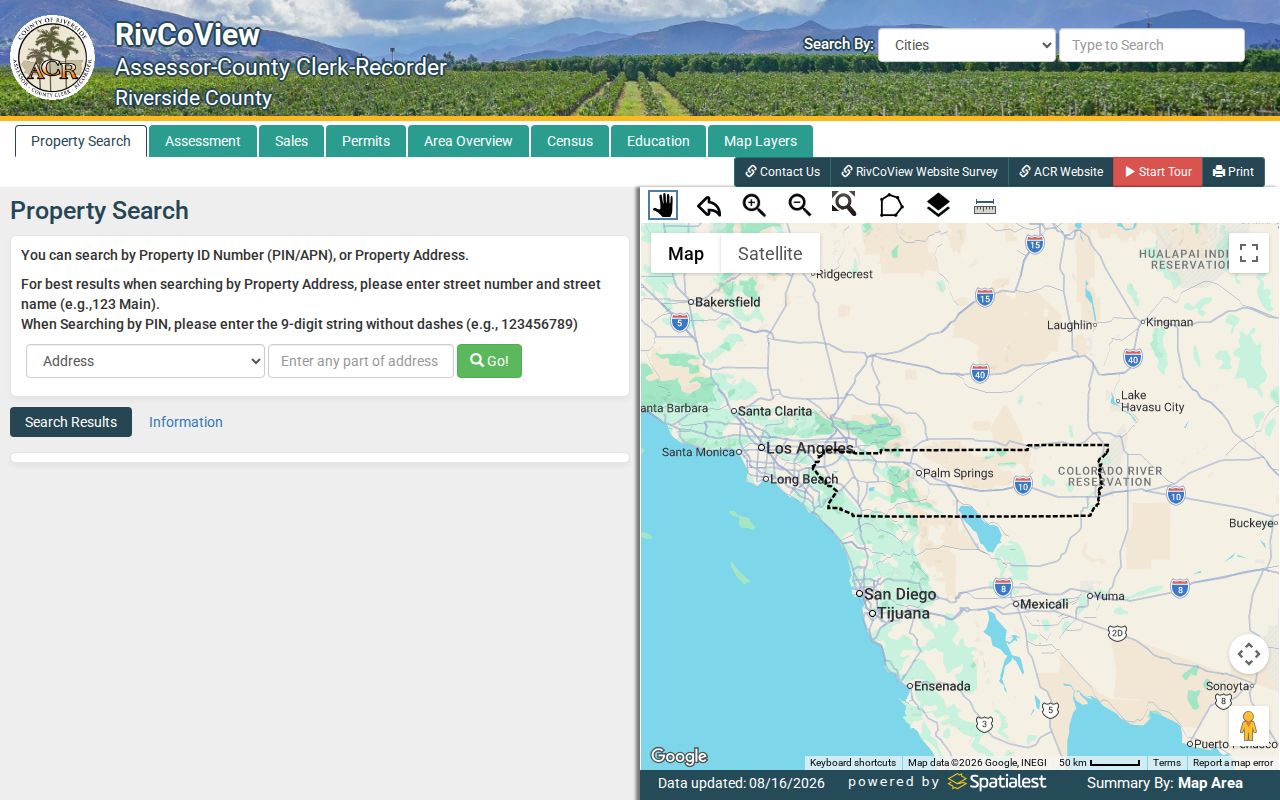 RivCoView parcel map for checking Hemet postal geography